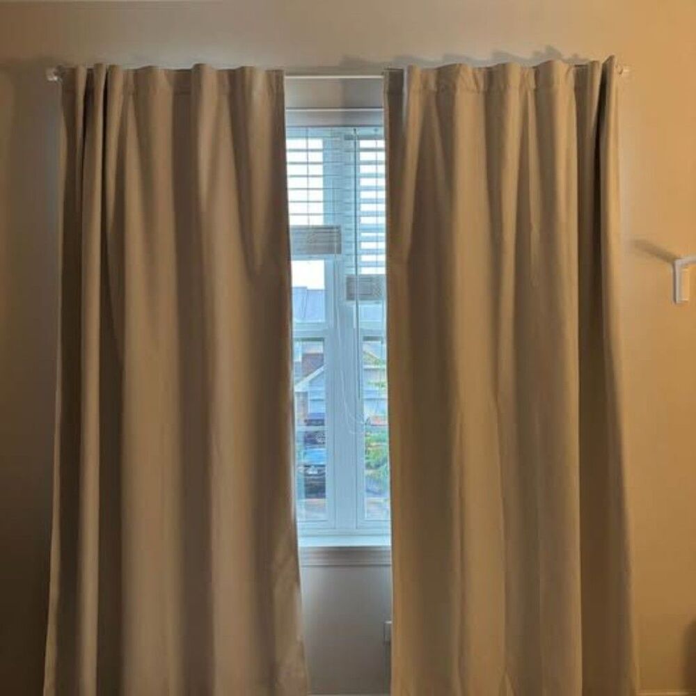 84x50” Velvety Blackout Noise Cancelling Curtains white 1 pair